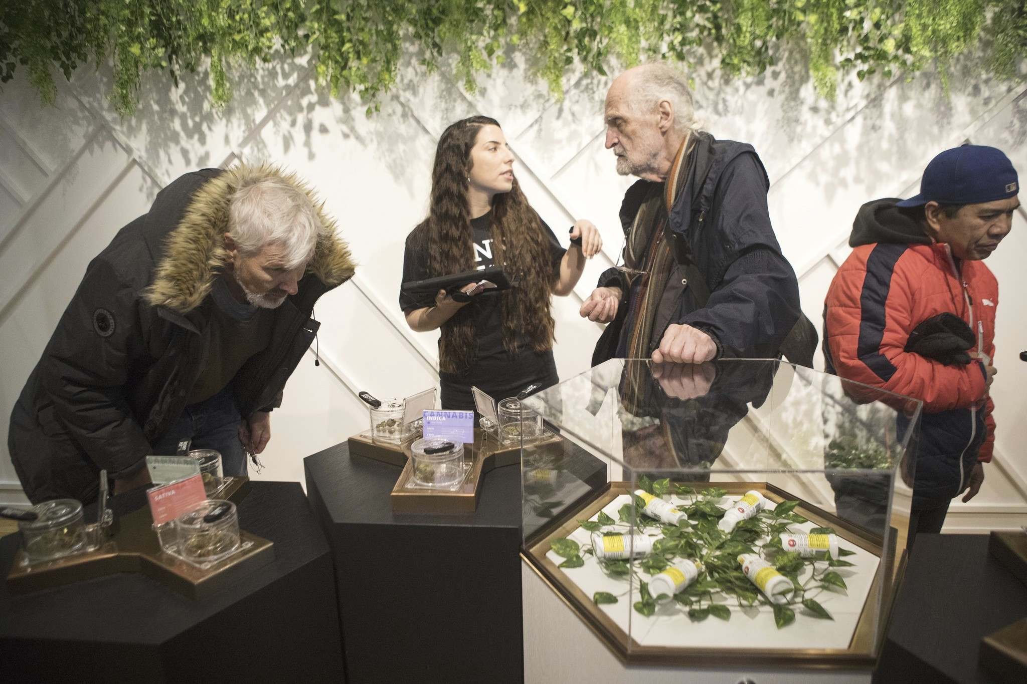 THE CANADIAN PRESS/Chris Young</p><p>Customers shop for cannabis on the first morning of opening for Toronto's "Hunny Pot," one of the retail stores licensed to sell cannabis in Ontario on April 1, 2019.Ontario is set to get 50 more cannabis retail stores starting in October. The finance minister and attorney general say the Alcohol and Gaming Commission of Ontario will hold a lottery for 42 retail store authorizations. </p>